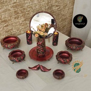 هفت‌سین آنتیکا قرمز | ست لوکس نانو سنگ مهندسی برند سنگسان